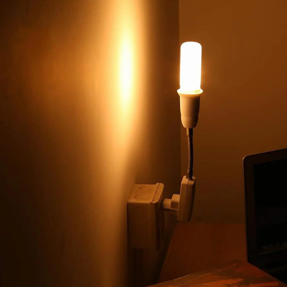 Akynite Oprawka lampy E27 bez kabla z przełącznikiem, lampa ścienna, AC 230 V, gniazdo typu 'łabędzia szyja', lampa punktowa do czytania, łóżko E27, oświetlenie pośrednie, zestaw 2 szt