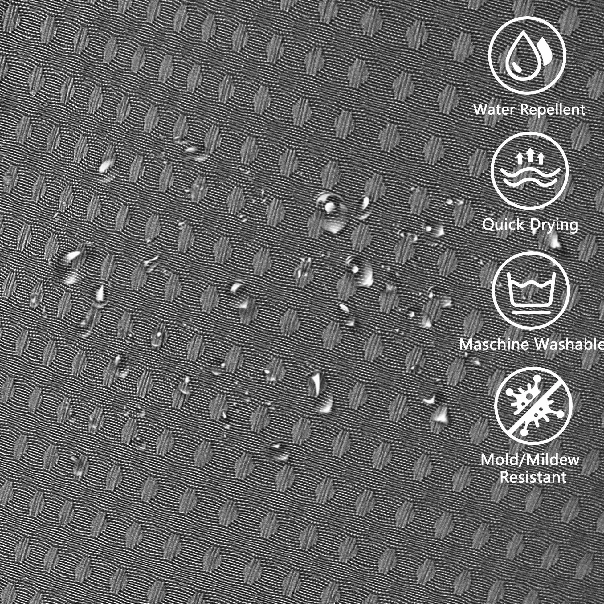 zasłona prysznicowa w kratę, zasłona łazienkowa z magnesami, nadaje się do prania, z poliestru, tekstylna zasłona łazienkowa z 12 pierścieniami, wodoodporna, do prysznica i wanny 90 x 183 cm