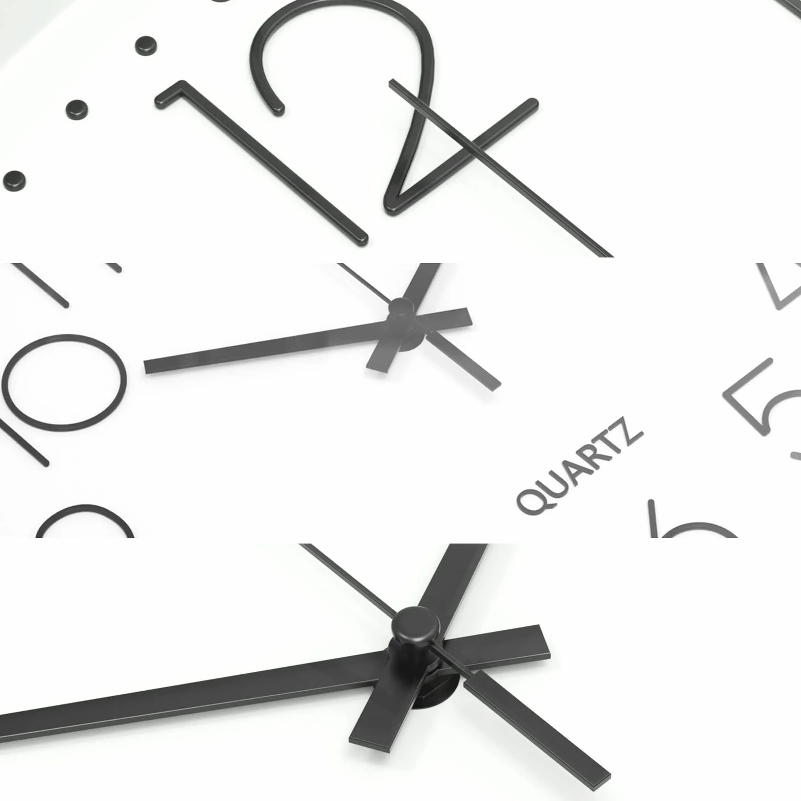 Uootach Zegar ścienny, cichy mechanizm kwarcowy, 30 cm, minimalistyczny nowoczesny czarny design, cichy zegar ścienny do salonu, kuchni, biura, sypialni (białe znaki)
