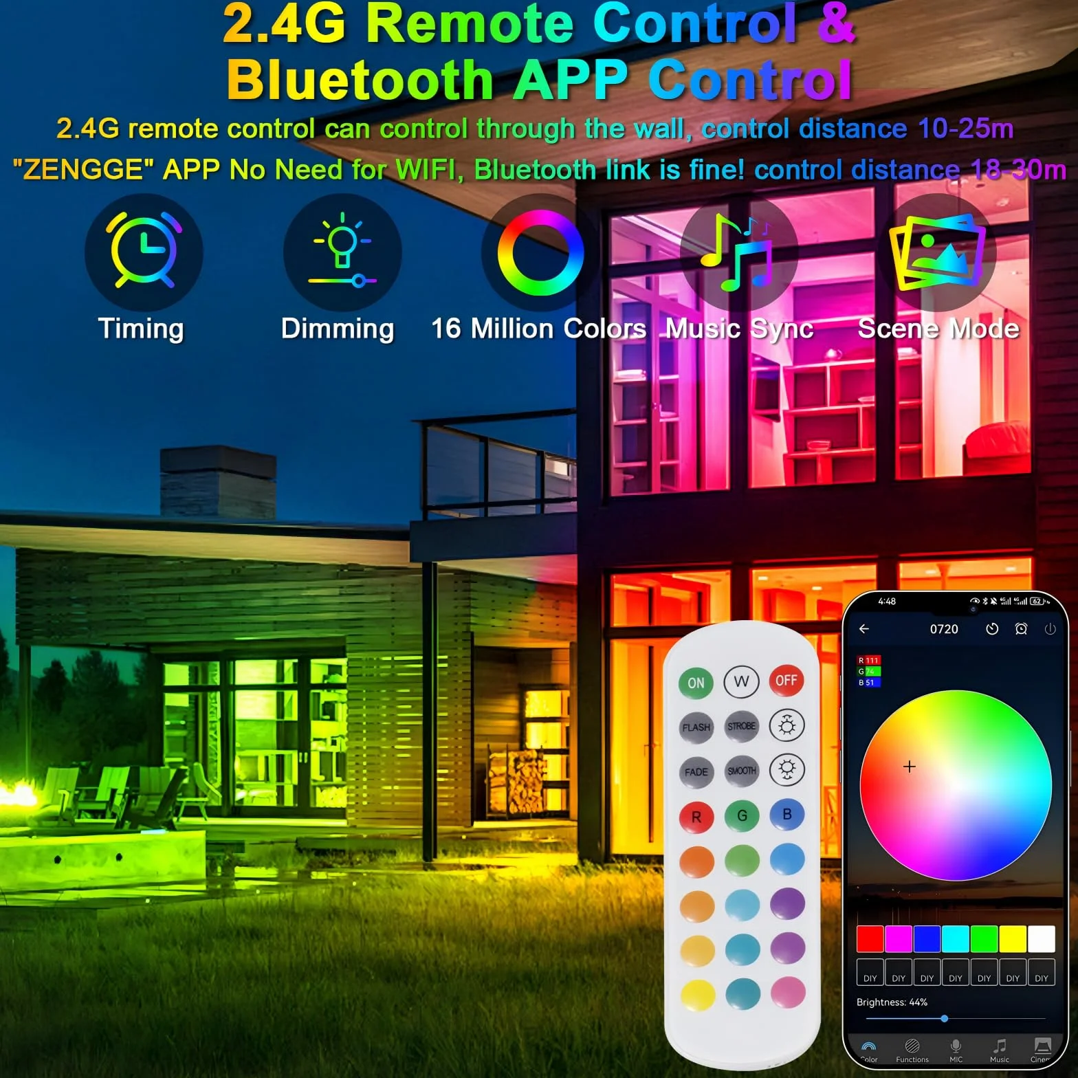 Zewnętrzny reflektor LED RGB 100 W