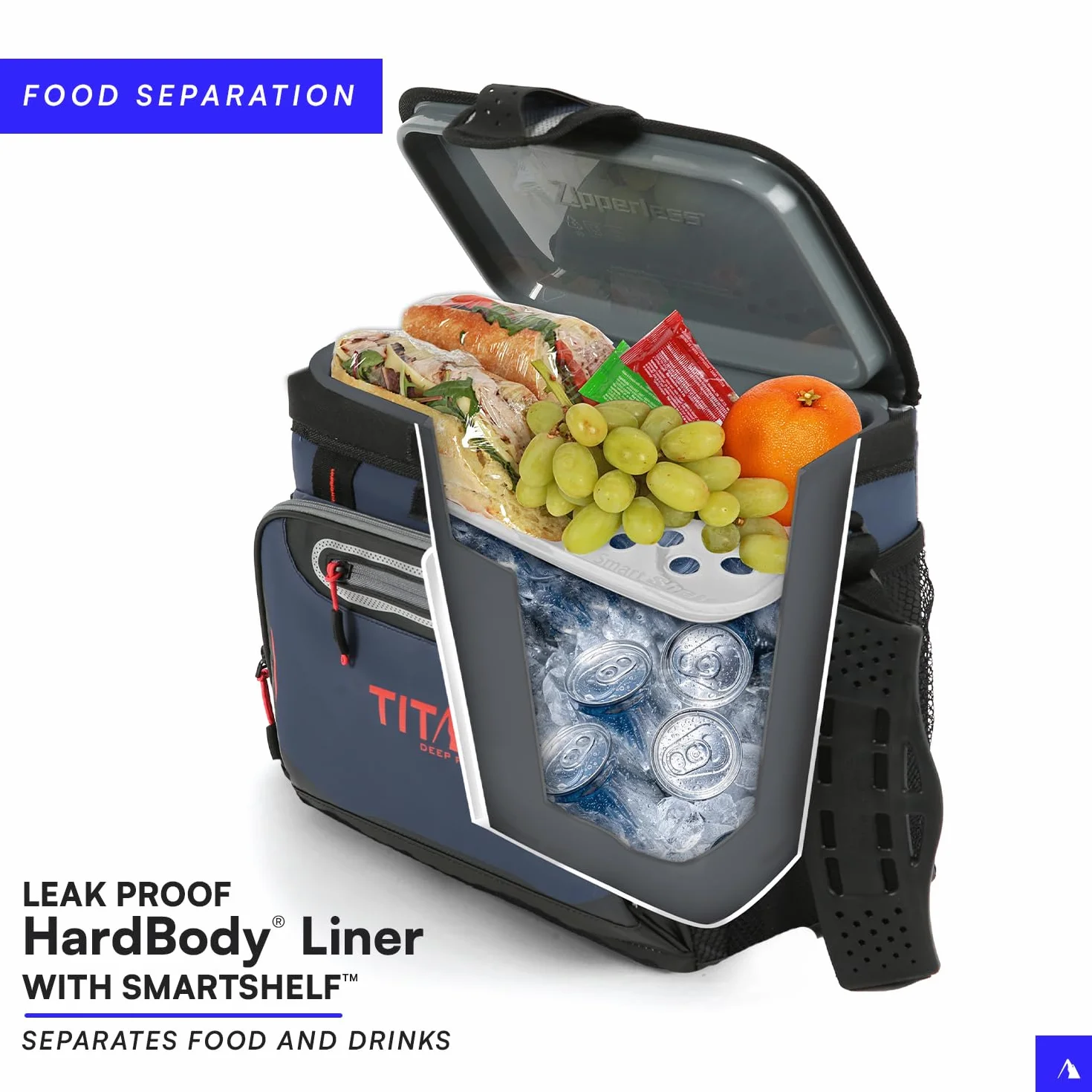 Titan Deep Freeze Cooler chłodziarka twarda bez zamka błyskawicznego - izolacja głębokiego zamarzania, wkładka twarda i inteligentna półka