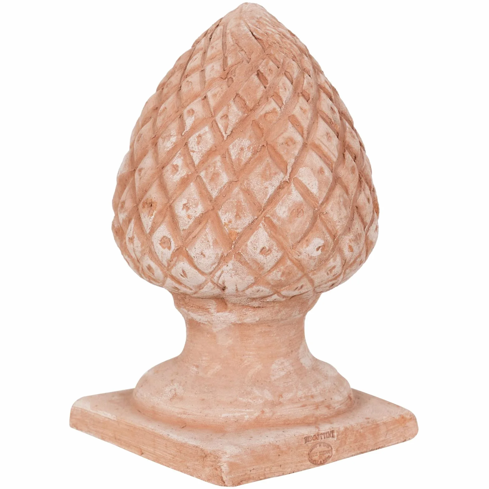 Biscottini Dekoracyjna szyszka z terakoty 27 x 15 x 15 cm | Duże ozdobne szyszki na zewnątrz Made in Italy | Wystrój domu i ogrodu