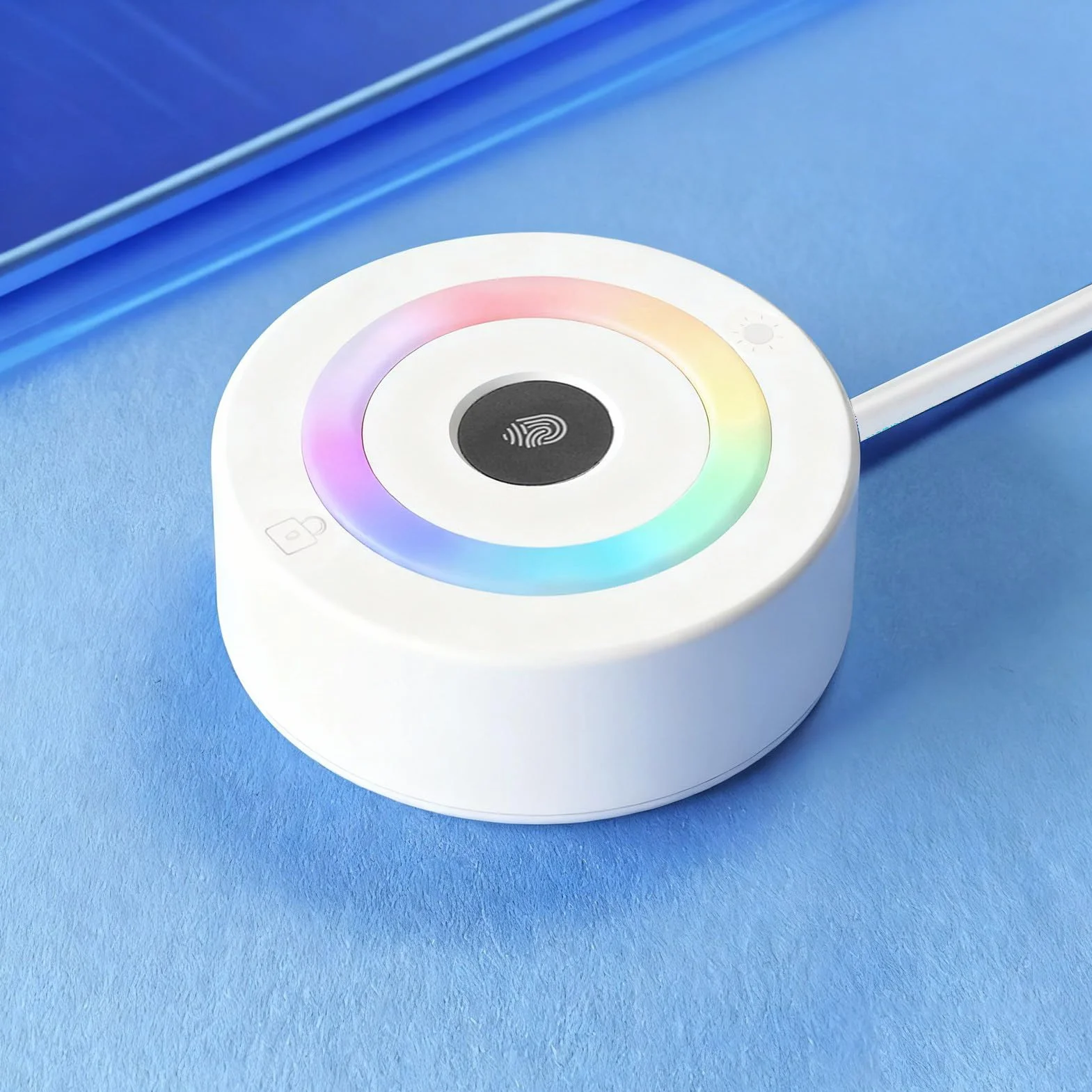 Vikye Czytnik Linii Papilarnych USB dla Wygranych Hello, Dotykowy Skaner Biometryczny 360° dla Wygranych 10/11 z reakcją 0,5 Sekundy, Obsługuje 10 Odcisków Palców, Kabel 1,5 M