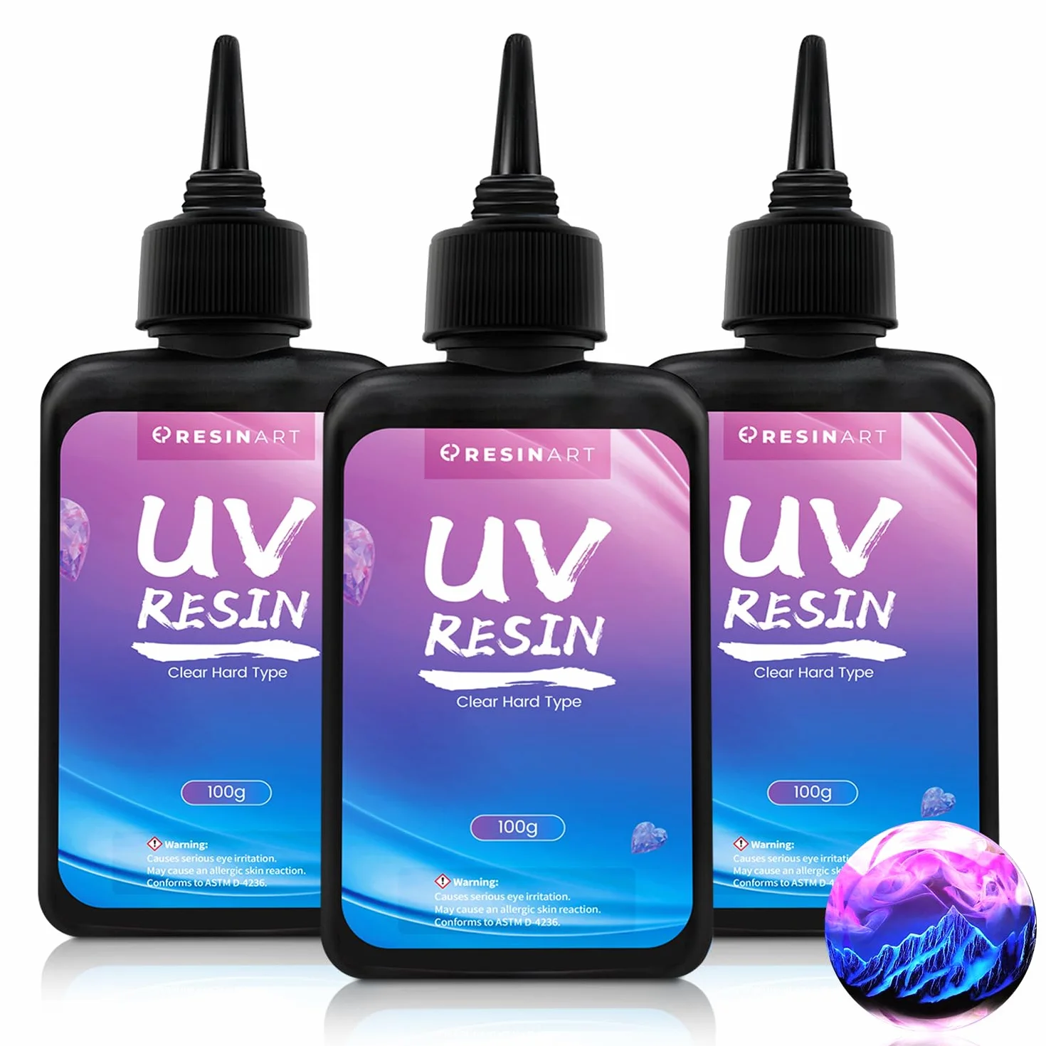 Żywica UV, przezroczysta, 300 g, odporna na promieniowanie UV, twarda krystalicznie czysta żywica epoksydowa do prac DIY, biżuterii, odlewania, rzemiosła i powlekania