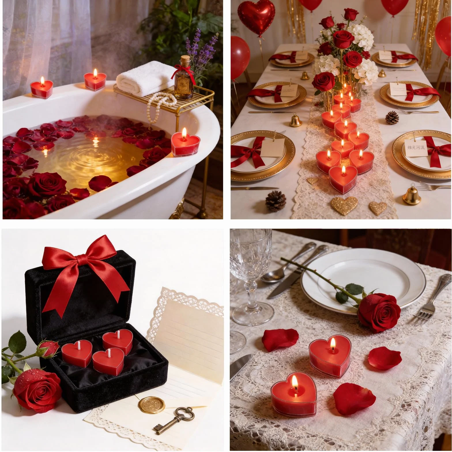 9 romantycznych świeczek typu tealight w kształcie serca, romantyczne świece w kształcie serca, na Walentynki, urodziny, propozycje, wesele, przyjęcie, zaręczyny, czerwone