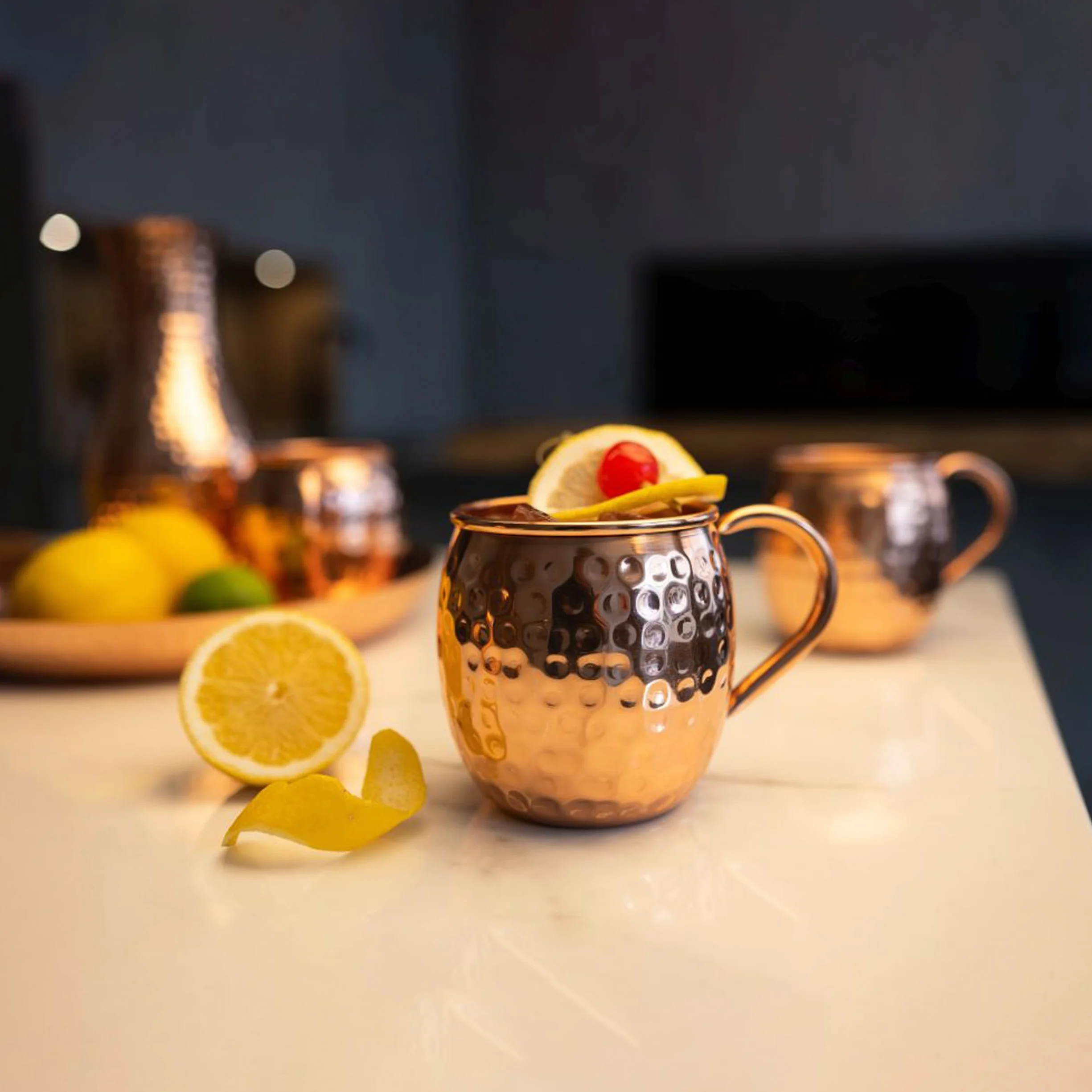 NKlaus 140 g kubek miedziany czysta miedź 100% Ayuverda kubek miedziany owalny Moscow Mule 500 ml 11261