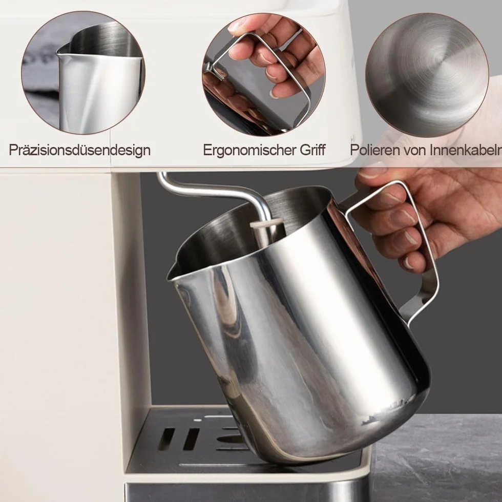 LATRAT 150ml dzbanek do spieniania mleka ze stali nierdzewnej - akcesoria baristy, dzbanek do spieniania mleka do kawy, idealny do espresso, cappuccino i latté