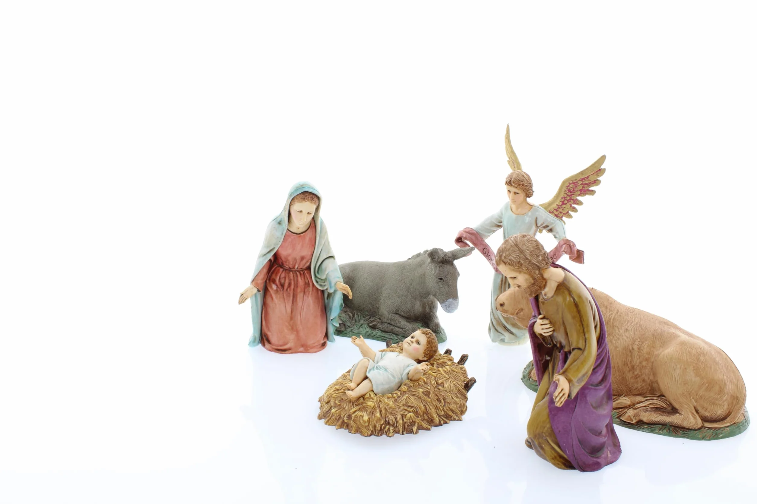 Moranduzzo Szopka, 6 figurek do szopki, 13 cm, skala 1:15, niezniszczalne figurki szopki, styl z XVIII wieku, ręcznie wykończony obraz, oficjalny produkt, wyprodukowano we Włoszech, rzeźbiarz M. Landi