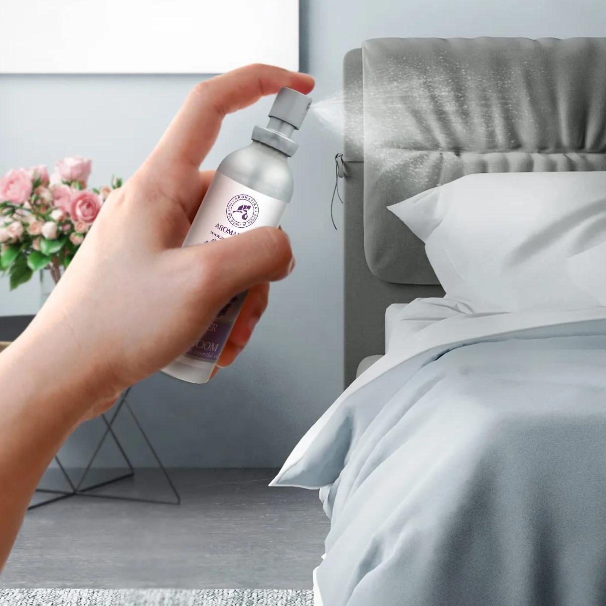 Lawendowy Spray z Olejkiem - 75ml - Lawenda do Spania, Poduszek i Bielizny - Relaksujący Odświeżacz do Szafy