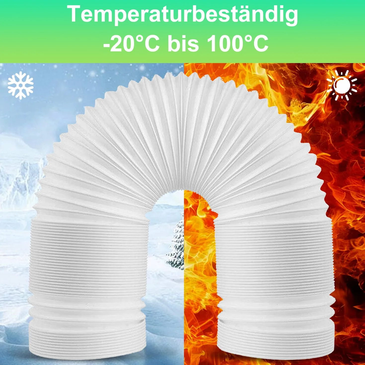 Wąż przedłużający do klimatyzacji, wąż wylotowy, ø 150 mm, długość 200 cm, przenośny wąż wentylacyjny, do klimatyzacji, osuszacza powietrza, suszarki do prania, wentylatora rurowego