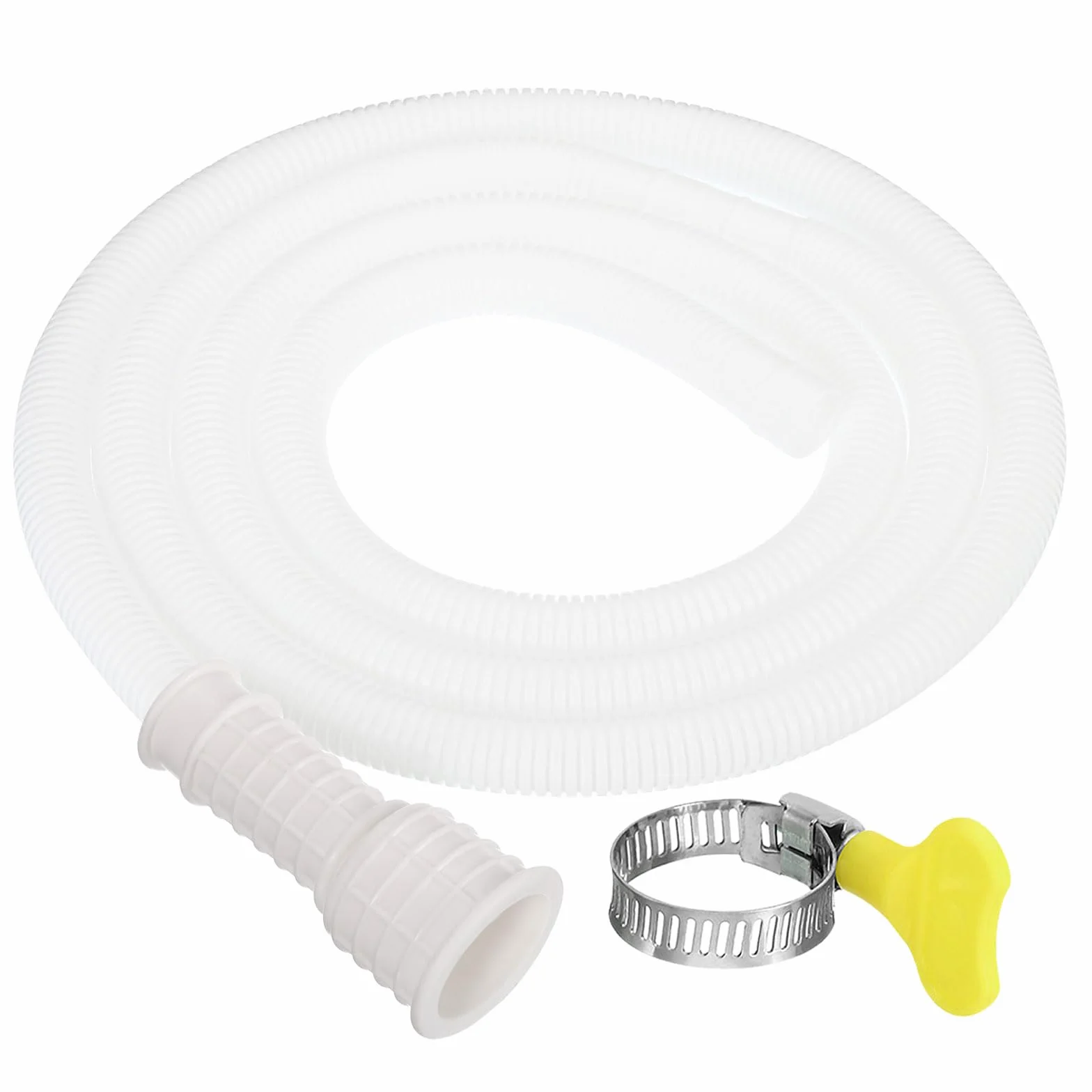 PATIKIL Wąż spustowy klimatyzatora, otwór 16-25 mm, uniwersalny wąż spustowy AC z zaciskiem do wymiany i przedłużenia węża spustowego, mini-Split Window AC Unit Faucet, biały