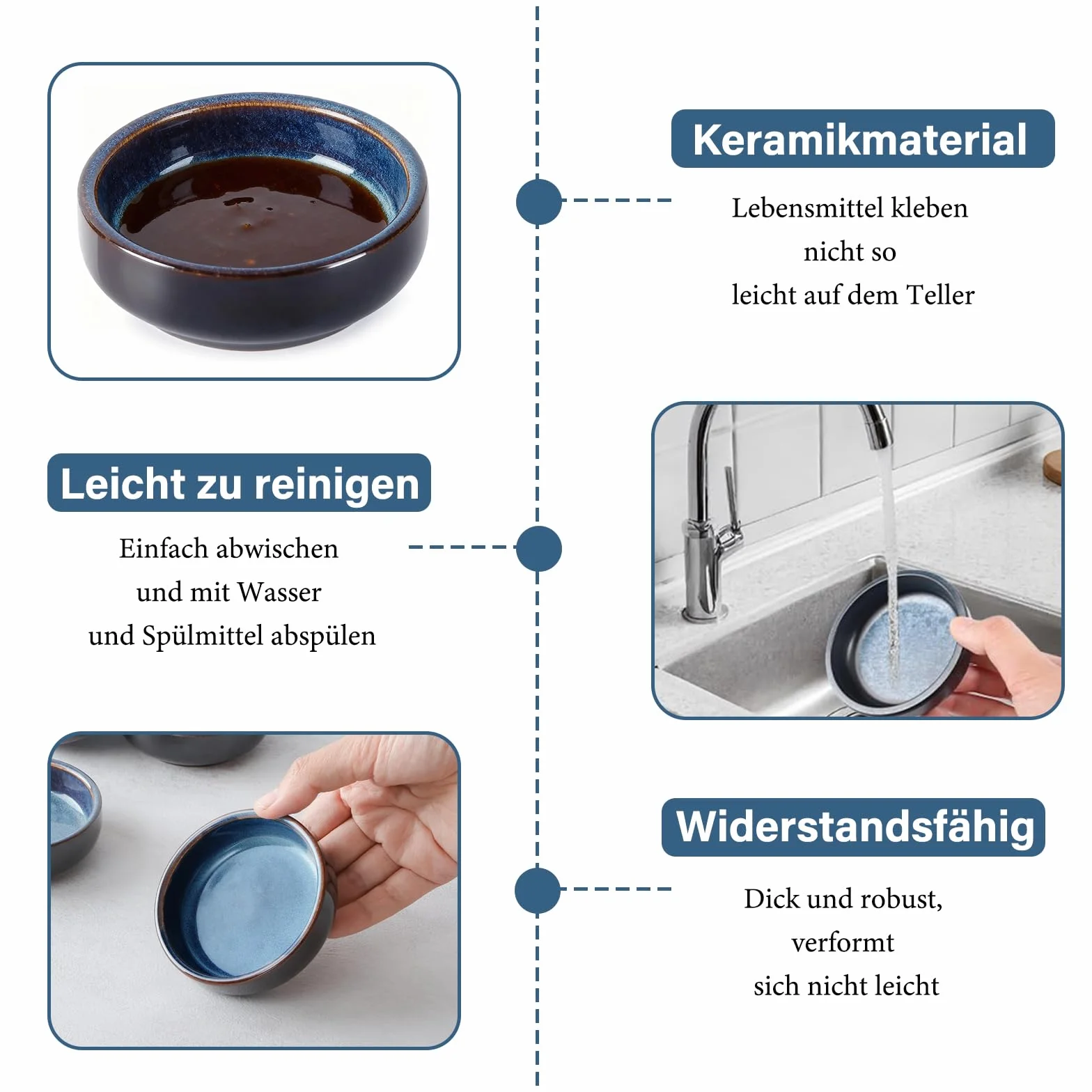 Miski do sosu ceramicznego, 8,8 cm x 2,5 cm, 4 szt. Ceramiczny talerz do sosu sojowego, mała miska na sosy, okrągłe miski na przekąski, do sushi, sosów, owoców, orzechów