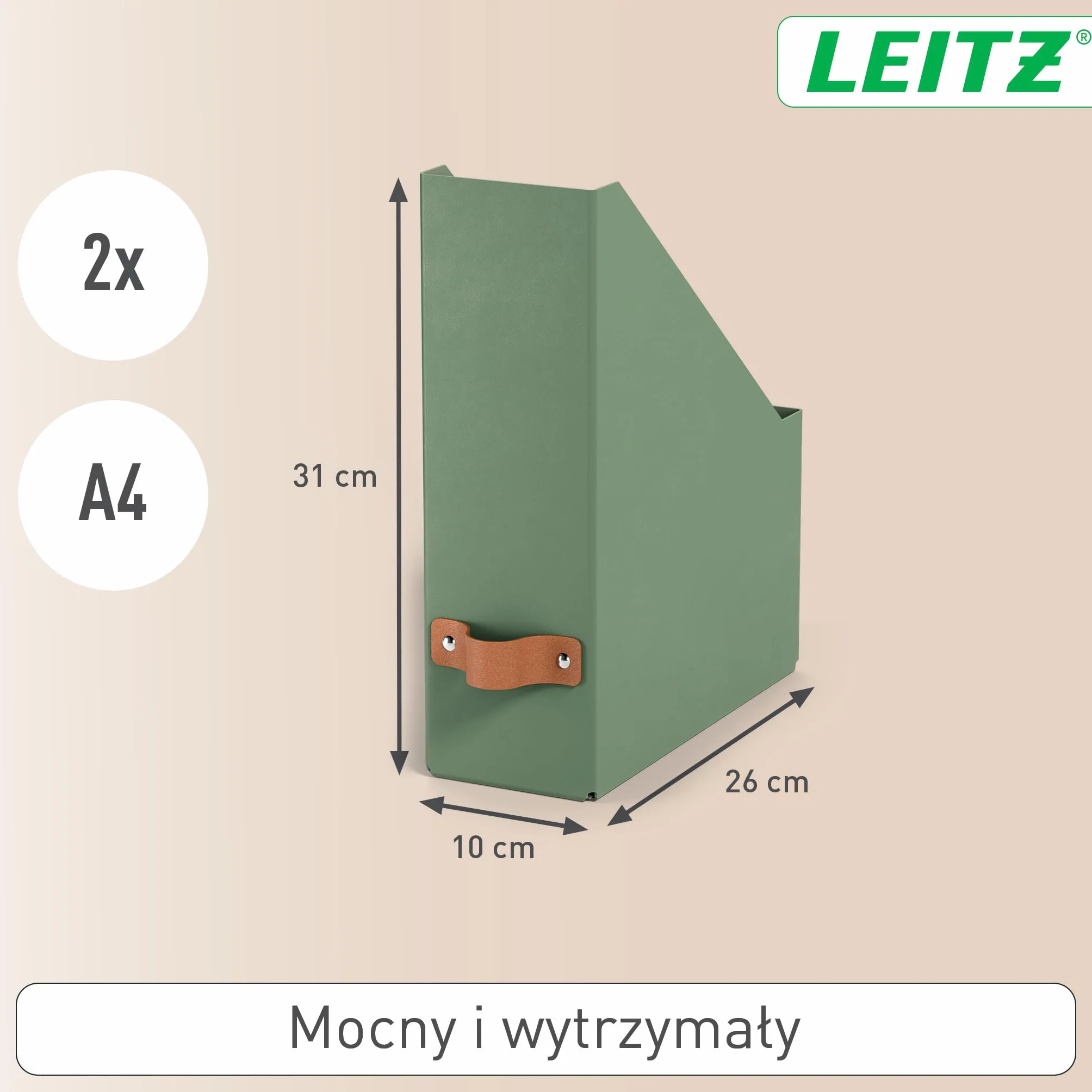 Leitz Puro Organizer na Dokumenty Zestaw 2x Stojak na Gazety A4 900 Arkuszy 10x26x31 cm Jasnozielony