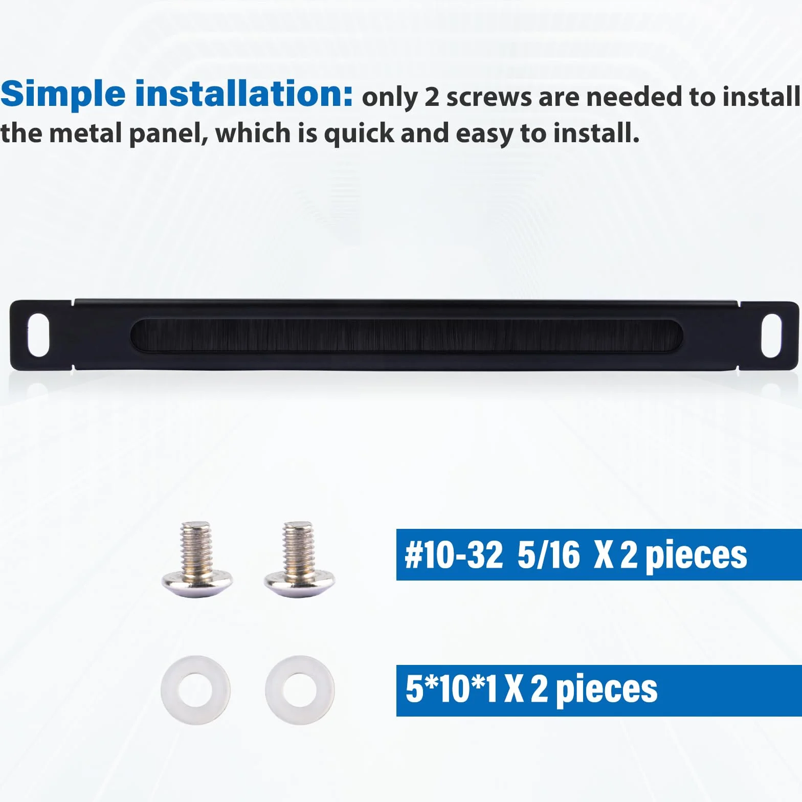 GeeekPi 0.5U Brush Cable Manager Rack Mount Cable Management Panel with Brush Strip for Cable Entry for DeskPi RackMate T1/T0/T2 and 10 inch Server Rack or Network Cabinet