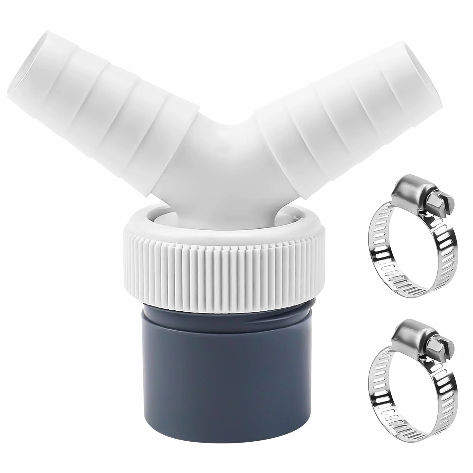 Adapter odpływu do zmywarki do pralki, adapter Y do podwójnego odpływu: pralka i zmywarka z wężem Ø 40 mm i wejściem Ø 18-23 mm