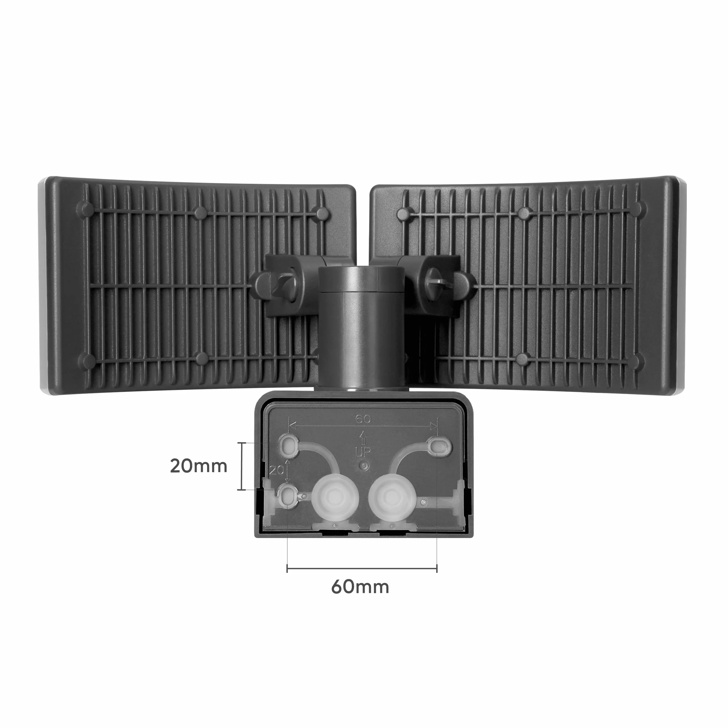 Podwójny Naświetlacz LED - 2x20W - 2x1600lm Barwa Ciepła Biel 3000K Oświetlenie Zewnętrzne Ogród Podjazd Garaż Wysoka Odporność na Warunki Atmosferyczne IP65 IK10 (bez czujnika ruchu)