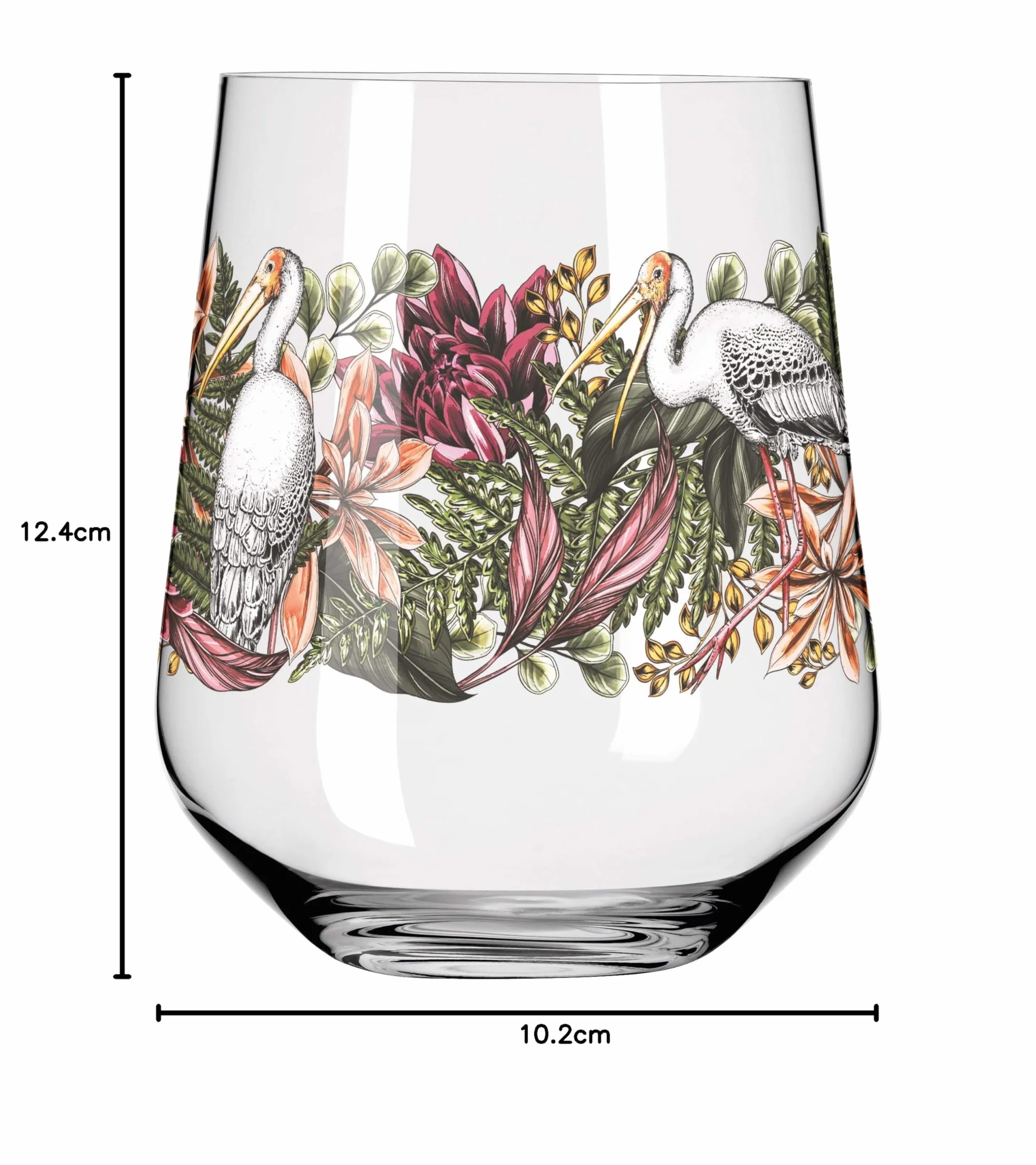 RITZENHOFF 3701001 Kieliszek do ginu, 700 ml, seria Shadow Fauna, zestaw nr 1, 2 sztuki, bocian i motyl - Made in Germany