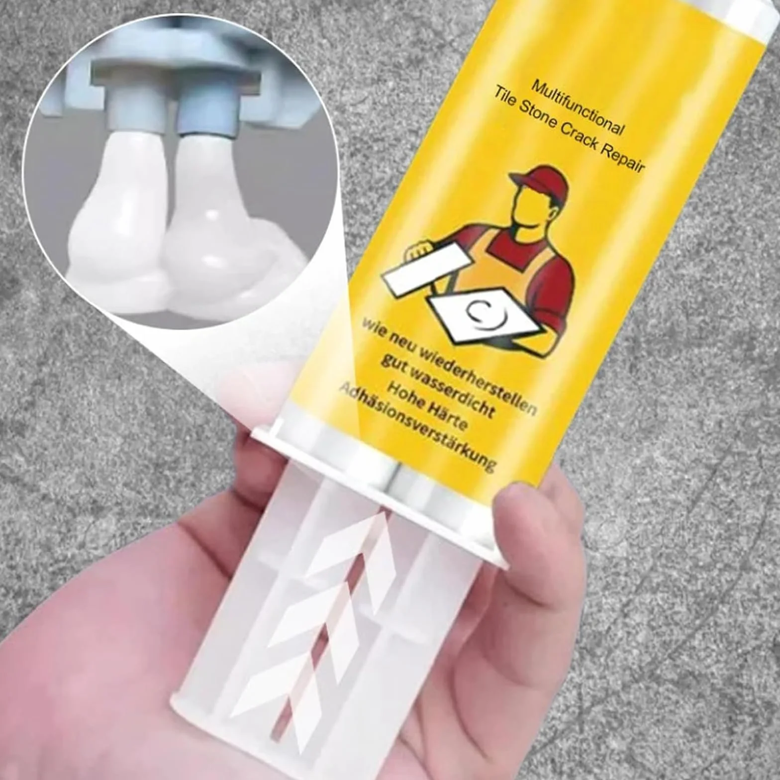 Wielofunkcyjny zestaw naprawczy pęknięć kamiennych płytek, granitu i marmuru, pasta naprawcza do płytek i glazury ceramicznej, do naprawy pękniętego blatu wanny, porcelany (1 zestaw)