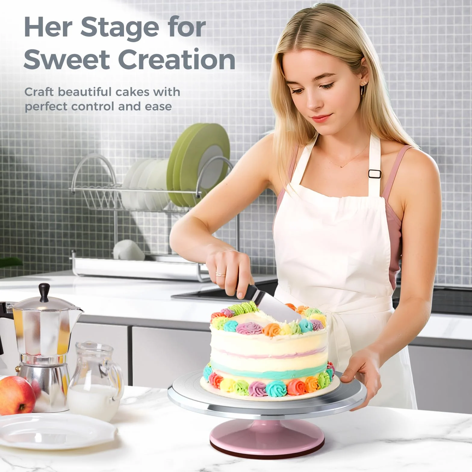 Ohuhu Gramofon do ciast, 30 cm gramofon do dekorowania ciast, stojak obrotowy ze stopu aluminium, stół do obracania ciasta do pieczenia dekoracji ciasta, prezent na Boże Narodzenie