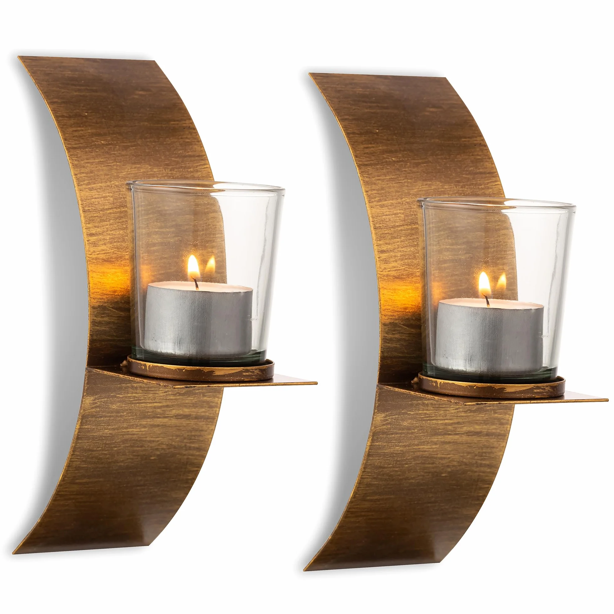 Sziqiqi Świeczniki Rustykalne – Wiszące Ścienne Świeczniki Zestaw 2 sztuk, Vintage Ścienne Kinkiety do Świeczek Tea Light Sztuka Ścienna Dekoracja do Salonu Sypialni Kominka Łazienki Przedpokoju
