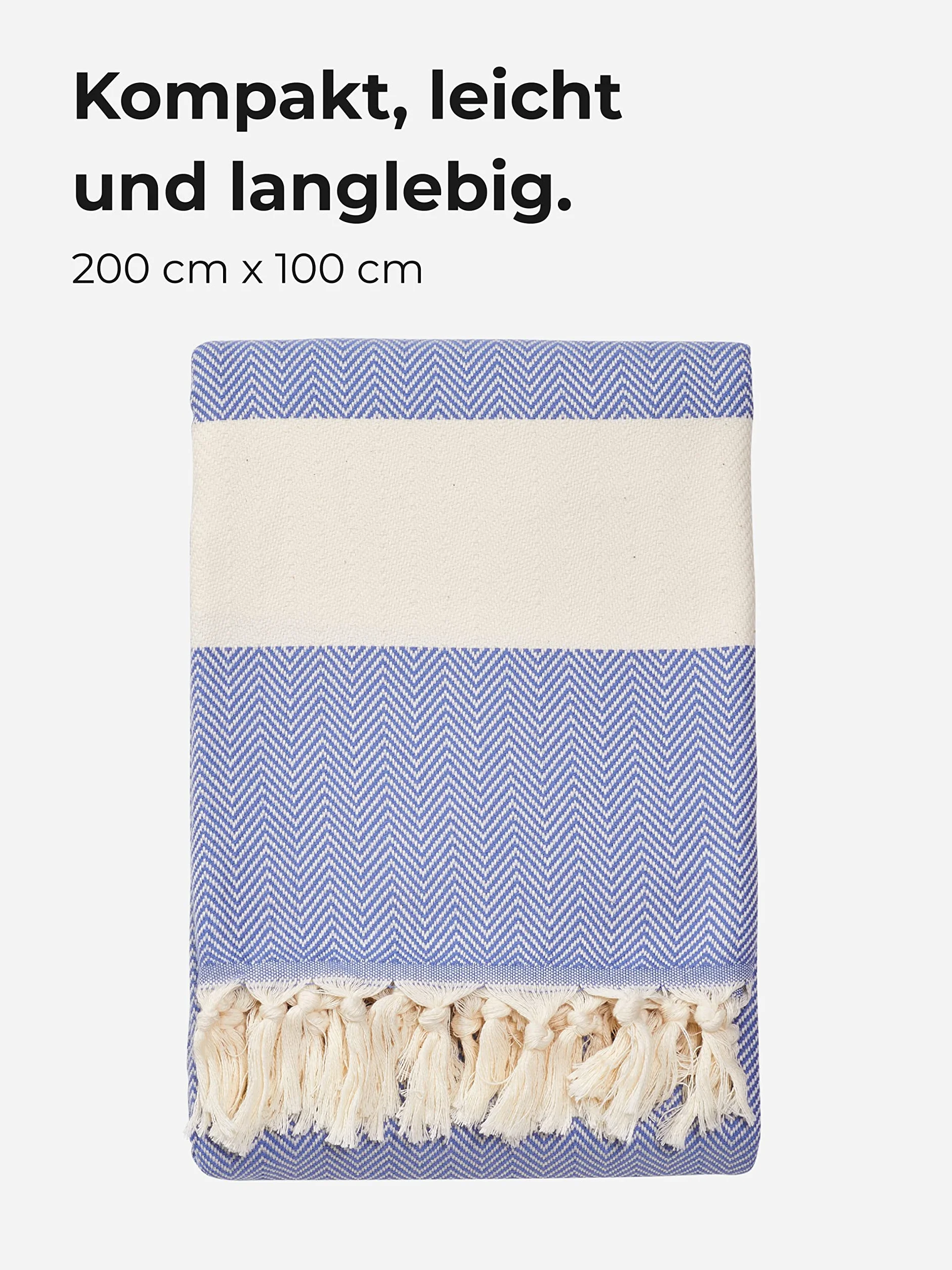 Sowel® Ręcznik plażowy XXL, 100 x 200 cm, ręcznik do sauny, duży, lekki, cienki, ręcznik hammam, fouta, pestemal, dla kobiet i mężczyzn, 100% bawełna, Stone Blue