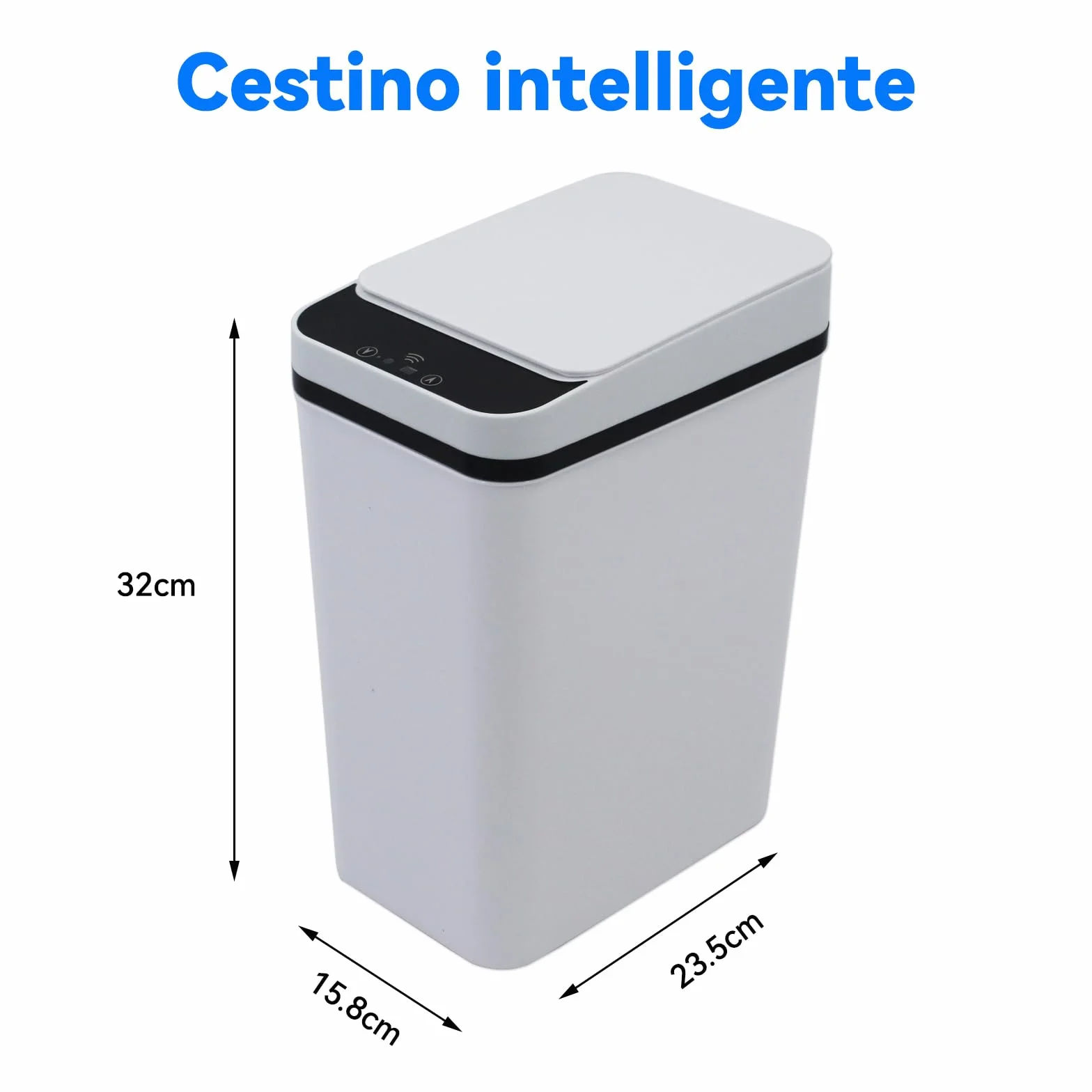 Inteligentny kosz na śmieci z czujnikiem 12 l bezdotykowy ABS