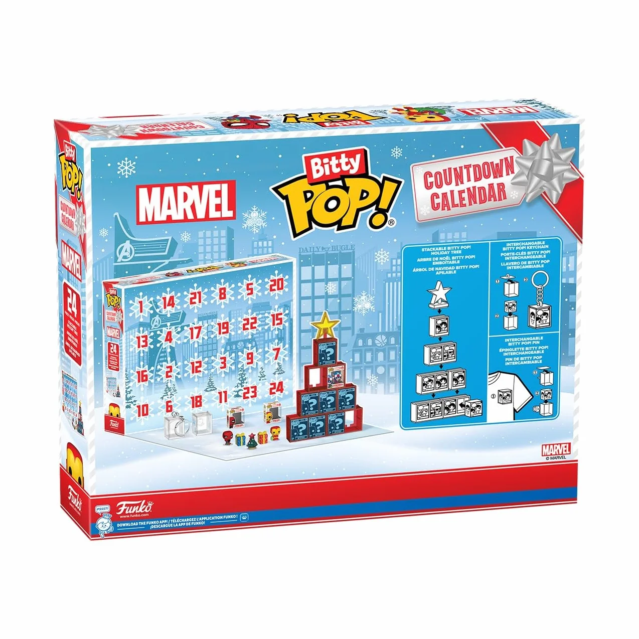 Funko Bitty Pop! Kalendarz odliczający: Marvel Comics - kalendarz adwentowy - 24 dni niespodzianek - minifigurka z winylu do kolekcji - tajemnicze pudełko, pomysł na prezent, na Boże Narodzenie