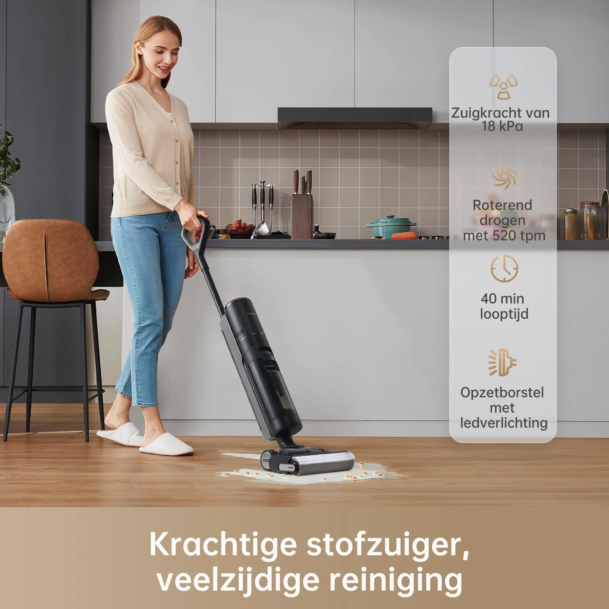 Dreame H13 Pro Odkurzacz wody i kurzu 60°C suszenie 30 min 18 kPa GlideWheel