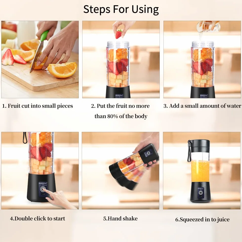 Przenośny blender USB 380 ml czarny
