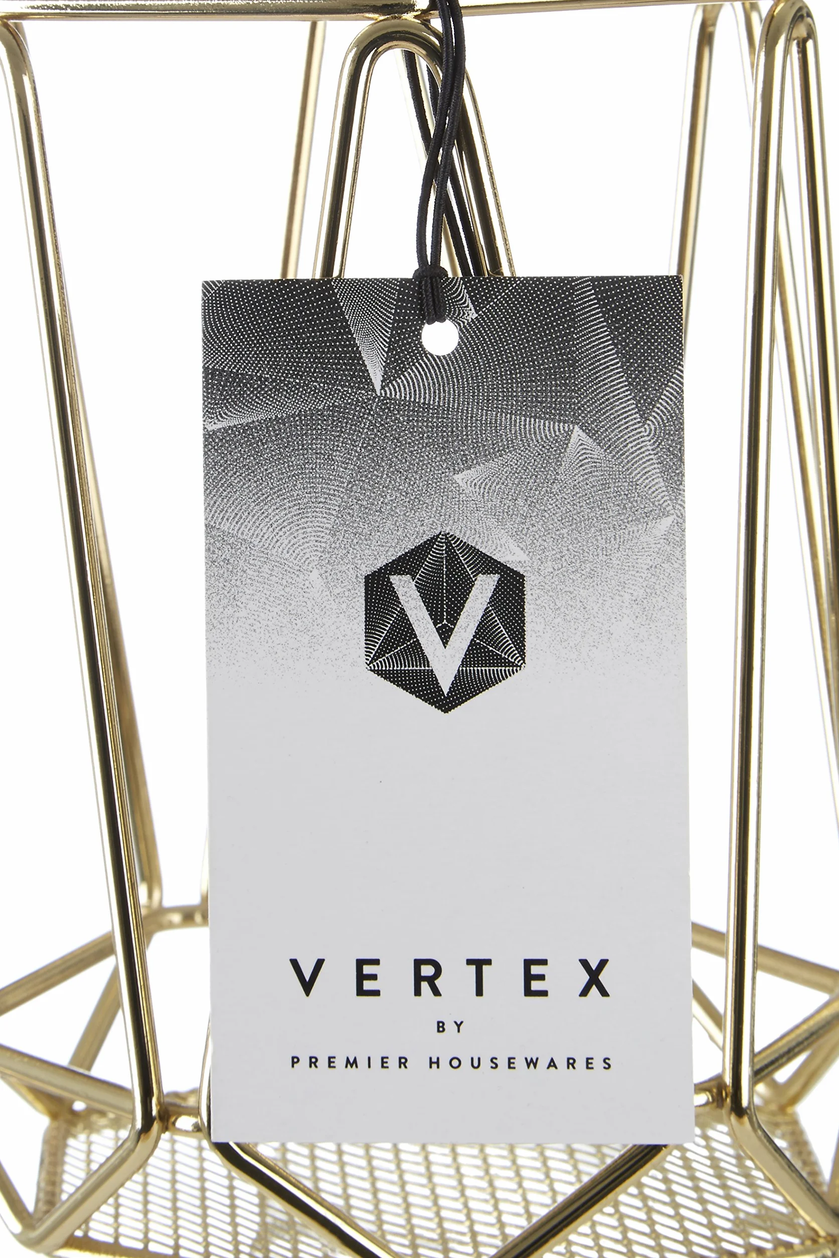 Premier Housewares Vertex, pozłacany, metal, złoty, 12 x 12 x 16 cm, drut żelazny, 11,5 x 11,5 x 16