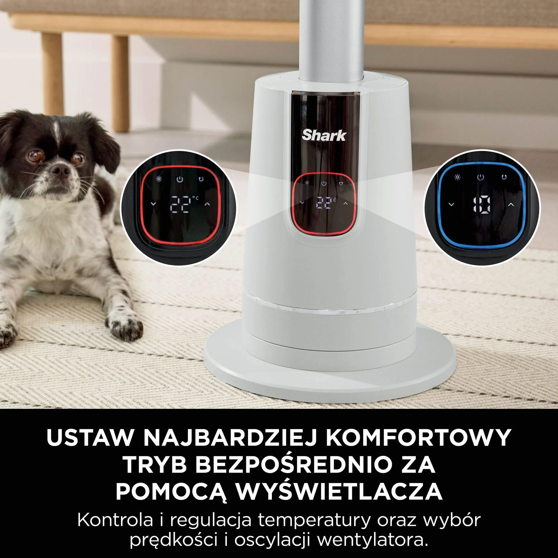 Shark TurboBlade Cool + termowentylator, podwójny wentylator i nagrzewnica, z pilotem zdalnego sterowania, perłowy, TH200EUWH