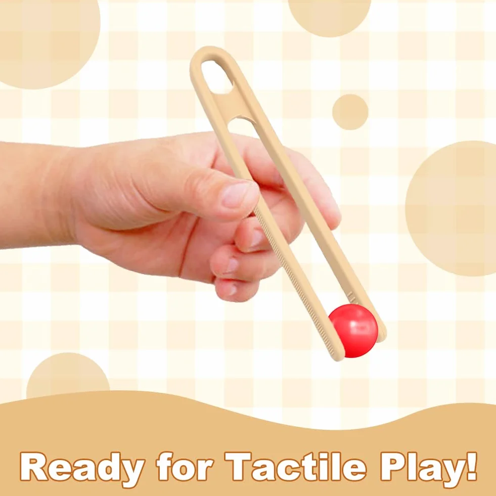 Pinceta dla dzieci, 3 szt. Silikonowe pęsety zabawki, Kolorowe pęsety dla dzieci, Fine Motor Sensory Toys