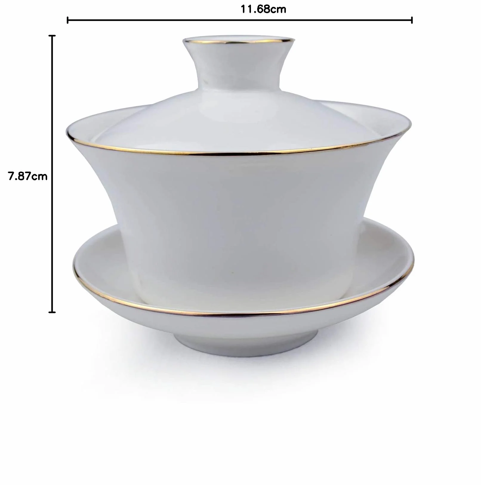 Gaiwan biała porcelana duża filiżanka do herbaty Sancai zestaw piękna wzór pokrywka słońce (255 ml średni)