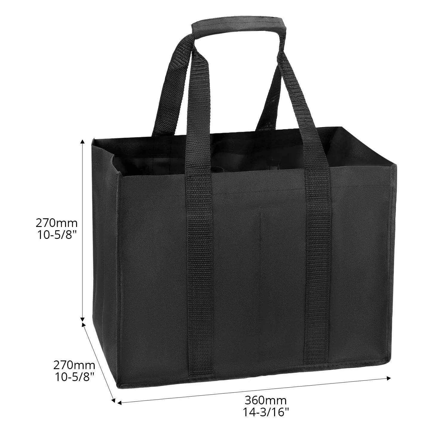 QWORK 2 torby na butelki na butelki 12 x 1,5 l, odporne na rozdarcie Oxford z przegrodami i uchwytem do przenoszenia, składana torba na zakupy i kemping, 45 x 27 x 27 cm