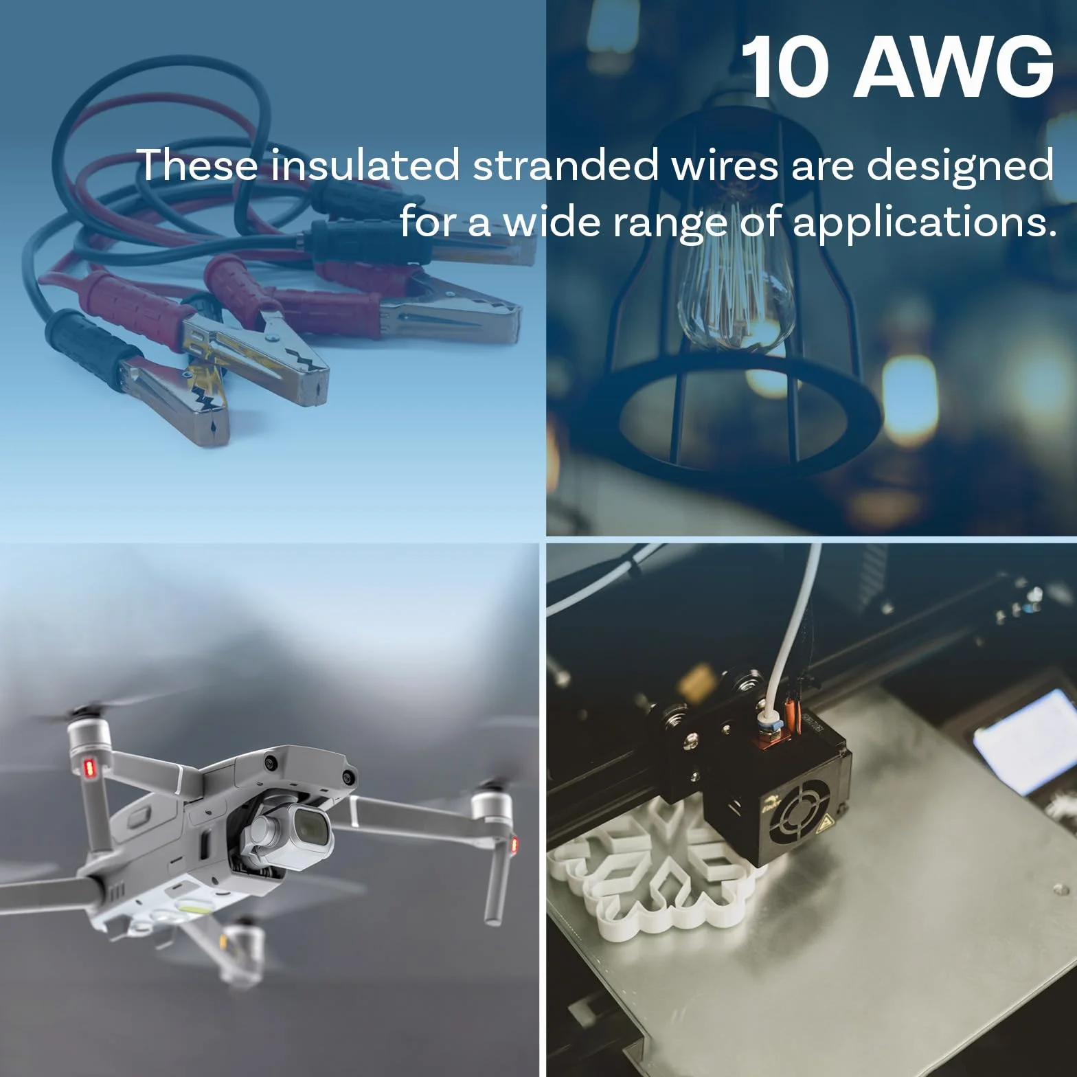 MMOBIEL 10 AWG silikonowy kabel elektroniczny – 10 G (5,26 mm²), ocynkowany kabel miedziany – 2 oddzielne kable czerwone i czarne, każdy 1,5 m / 5 ft do RC, dronów, drukarek 3D, baterii, kabli