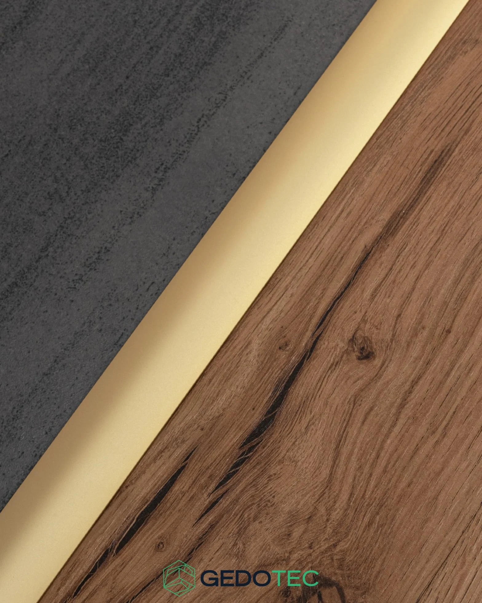 Gedotec Laminat listwa przejściowa winylu samoprzylepny profil podłogowy zakrzywiony | WYPRODUKOWANO W NIEMCZECH | Anodowany mosiądz aluminiowy | Profil 40 x 1000 mm | 1 szt.