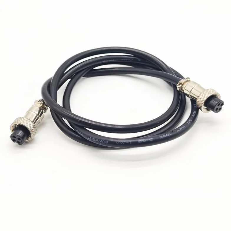 GX12 4-pinowy kabel podwójna głowica żeńska zestaw kordów lotniczych, GX12 4-pinowy panel Mount Circular Metal Airport Connector kabel żeński do żeńskiego adaptera kabel (1 m/3,28 ft)