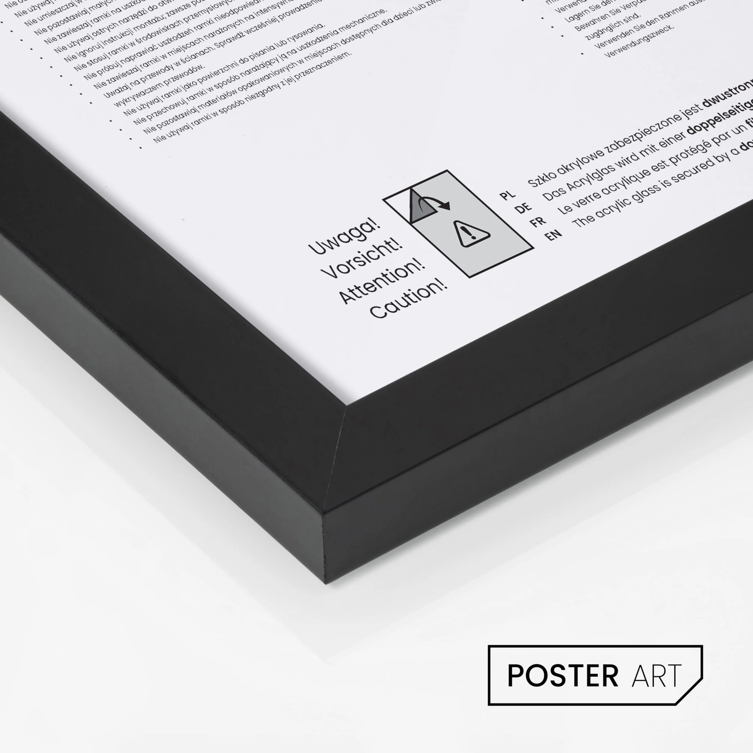 Ramka na zdjęcia 50x70 z MDF i szkłem akrylowym - montaż pionowy lub poziomy, idealna do zdjęć, plakatów i puzzli 1000 elementów - ramka czarna