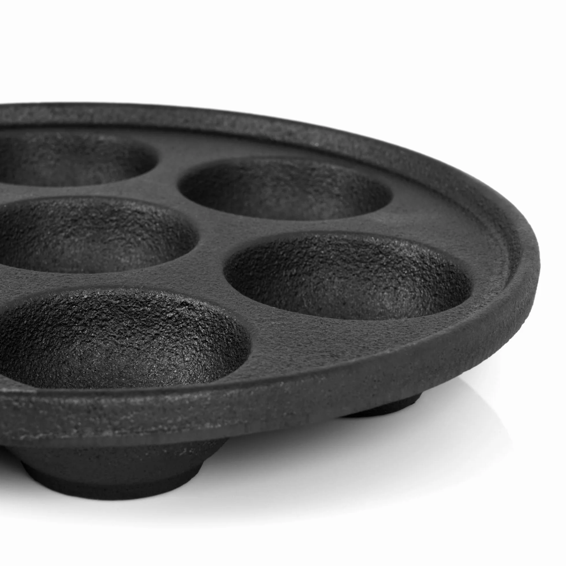 BBQ-Toro Żeliwna patelnia do poffertjes z uchwytem | Ø 20,5 x (wys.) 3 cm, patelnia do 7 patelni, wstępnie przygotowana, patelnia do poffertje, takoyaki, z oczami wołu