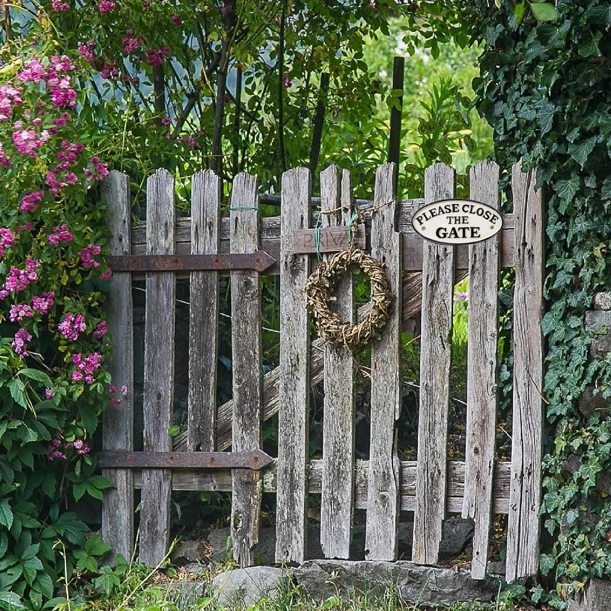 Tabliczka na bram? ?elazna "Please Close The Gate" tabliczka informacyjna drzwi styl antyczny dom ogr�d