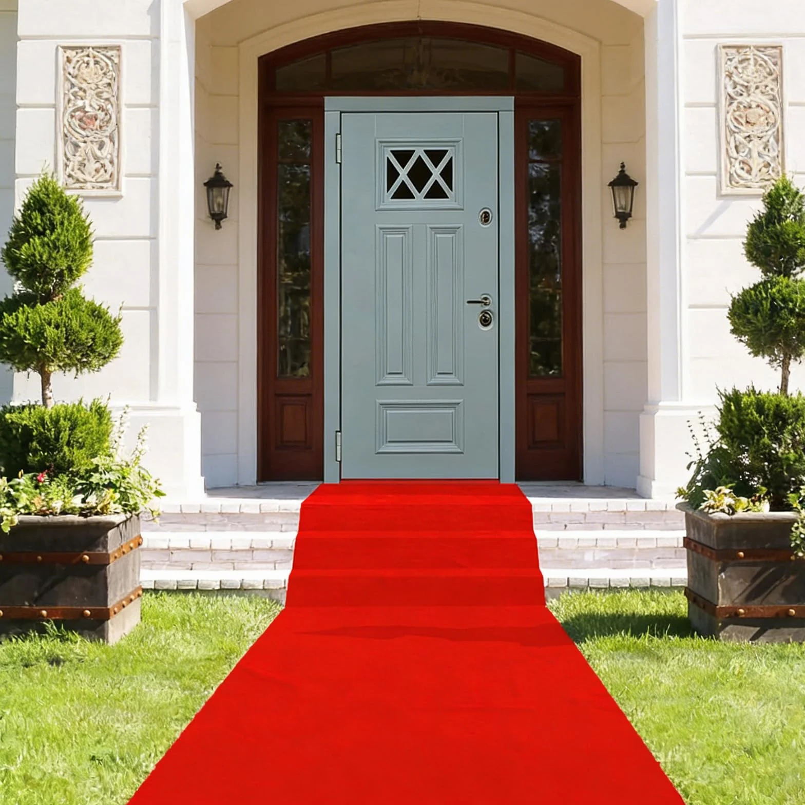 FARYODI Czerwony dywan, bieżnik na wesele, 1 x 5 m długości, VIP Event czerwony, antypoślizgowy, czerwony dywan, dywan na wesele, dożynki, akcesoria outdoorowe (100 x 500 cm)