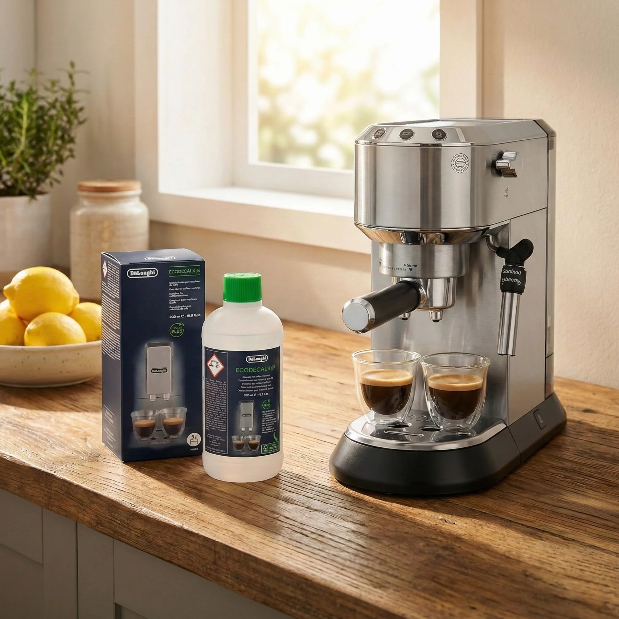 Aquafloow Filtr wody kompatybilny z DeLonghi DLSC002 i Odkamieniacz EcoDecalk 500ml Zestaw konserwacyjny do ekspresów Magnifica S Evo Dinamica