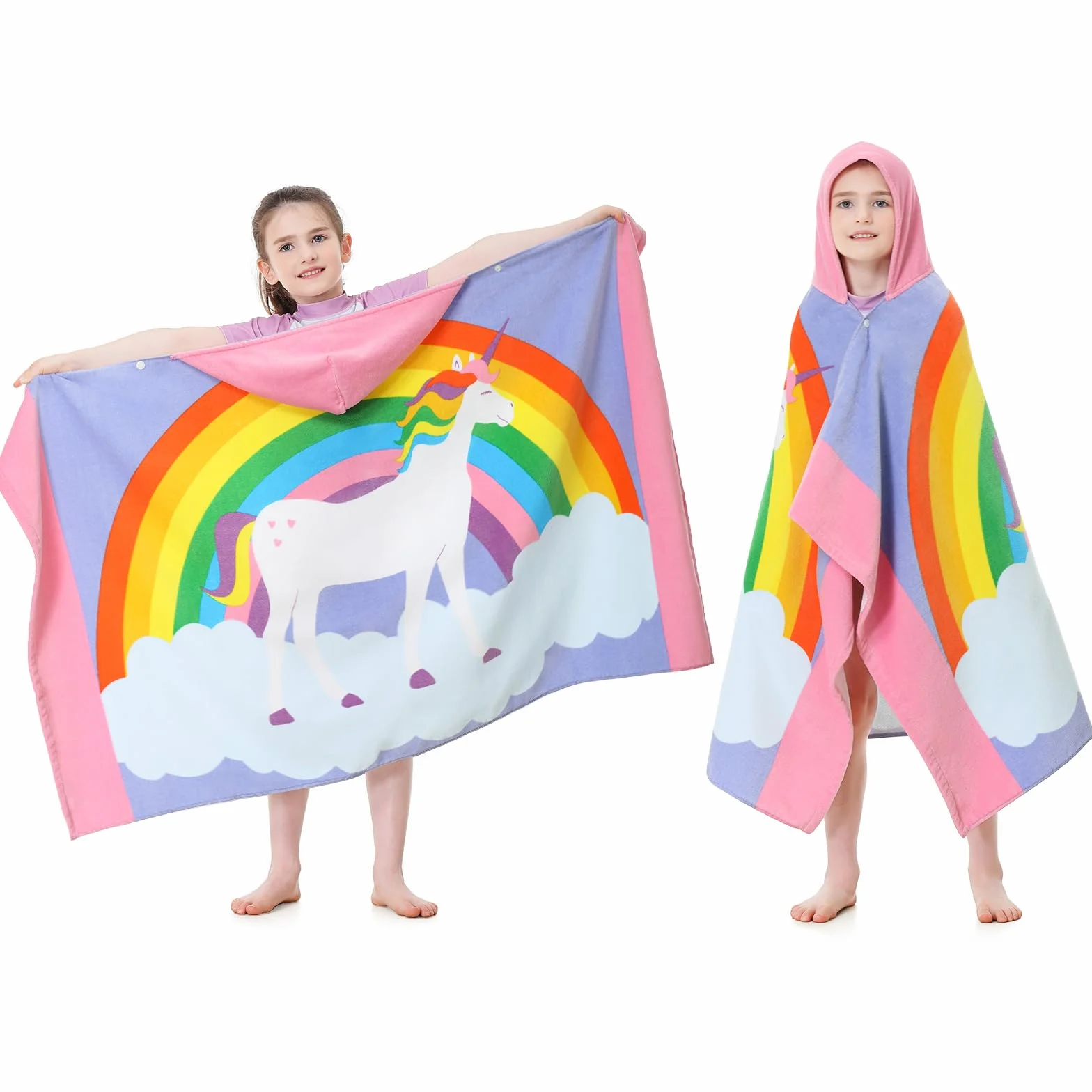 MOKANI Szlafroki dla dzieci z kapturem z bawełny | Super miękkie i grube oraz superchłonne | 127 cm x 76 cm ręczniki plażowe do kąpieli i pływania dla chłopców i dziewczynek w wieku 3-12 lat