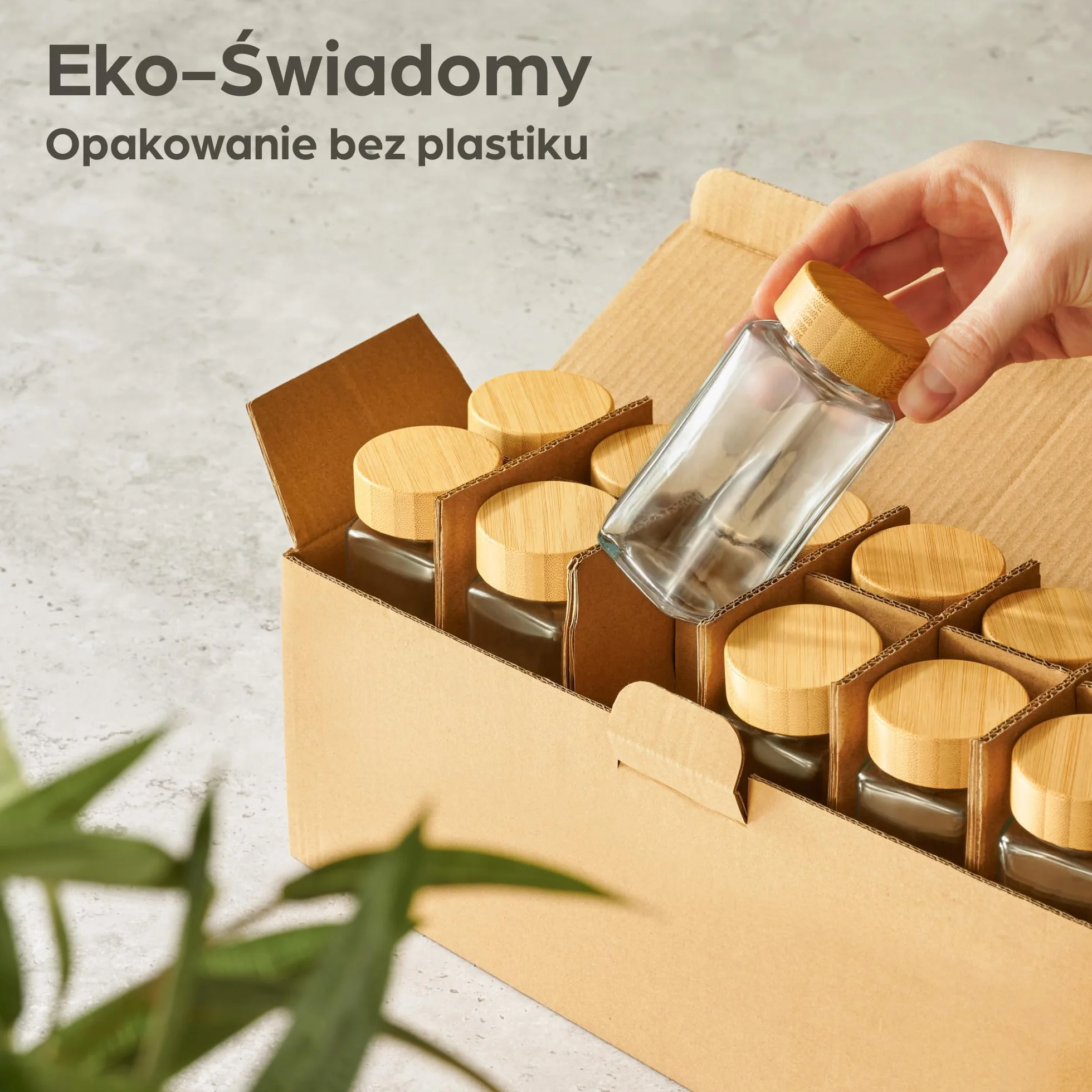 Praknu Słoiczki na Przyprawy z Bambusową Pokrywką - Zestaw 12 Sztuk - 120ml Pojemników na Przyprawy - Z Etykiety, Szczoteczkę i Drewnianą Łyżkę - Różne Nasadki do Wytrząsarek