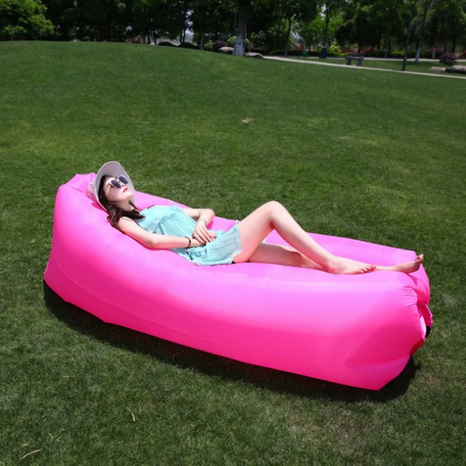 Nadmuchiwana Sofa, Przenośny Rozkładany Fotel, Nadmuchiwany Śpiwór Śpiwór Powietrzny Krzesło Powietrzne Przeciw Wyciekom Przenośna Sofa na Kemping Beach Party