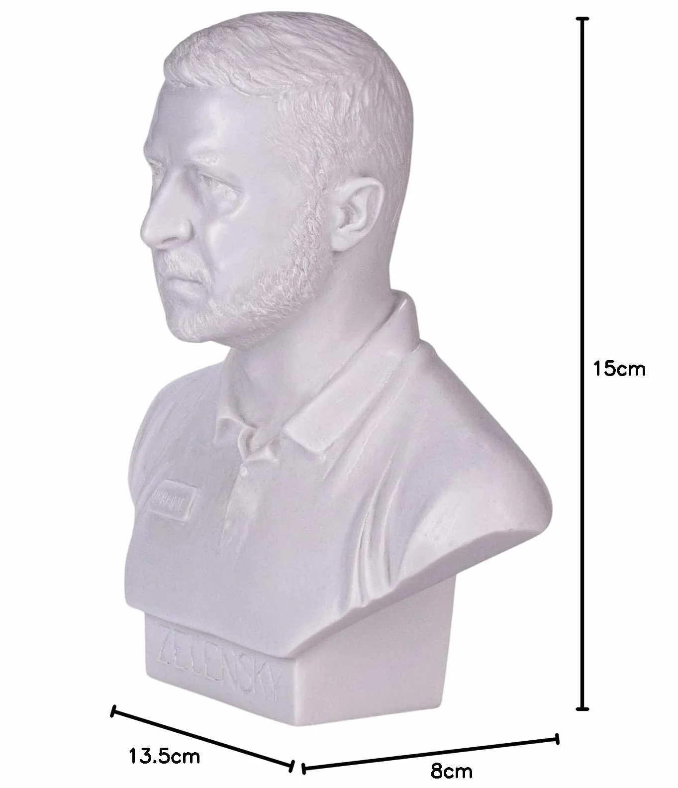 Prezydent Ukrainy Wołodymyr Zełenski marmur biust statuetka rzeźba 15 cm