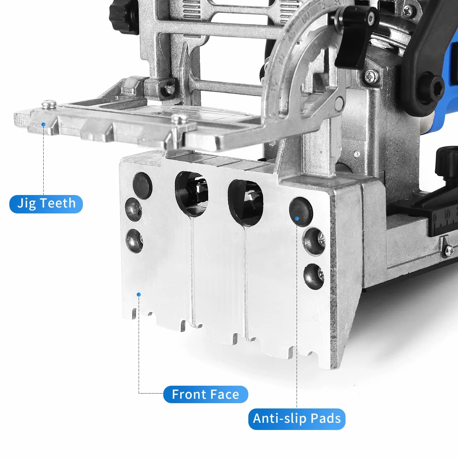 Łącznik do płyt z podwójnym wrzecionem DJ710, 710W 230 V 50 Hz, wtyczka UK/DE, łącznik do płyt drewnianych, wrzeciona 2X10 mm, 2X8 mm i 2X6 mm, 80 kołków