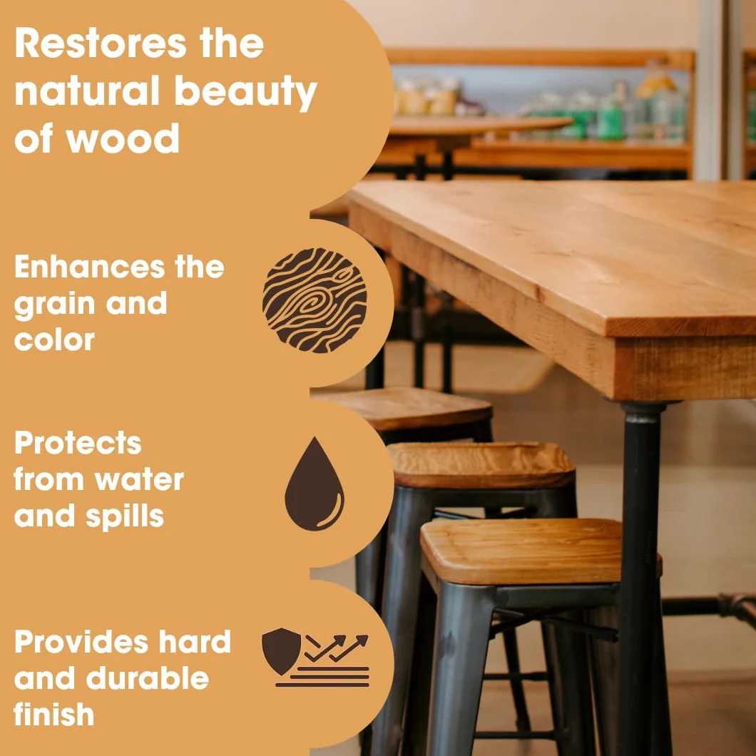 Olej do drewna Danish Oil for Wood marki Furniture Clinic – olej klasy premium podkreślający naturalne piękno dębu, sosny i innych gatunków drewna. 250 ml
