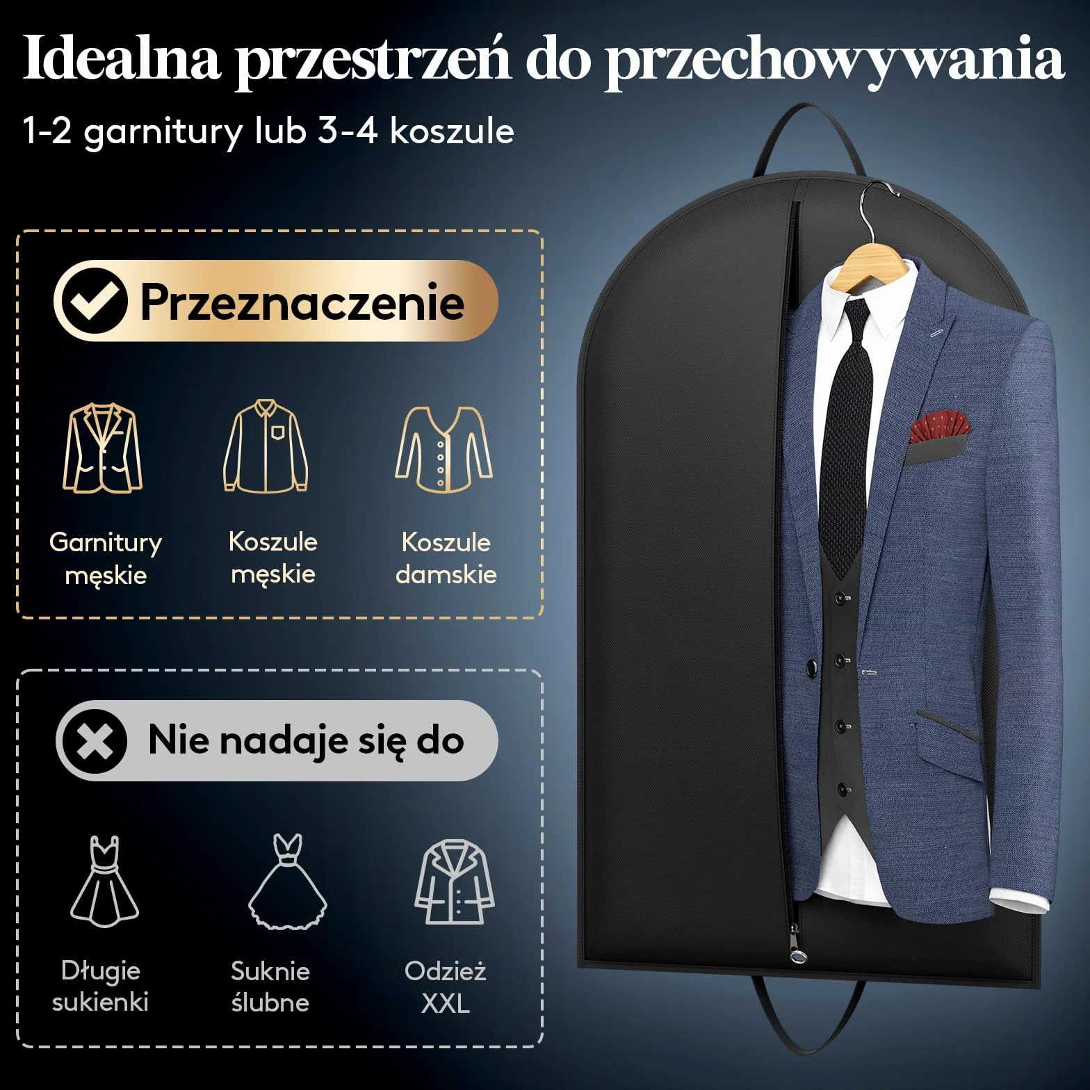 Lifewit Pokrowiec na Ubrania z 1 Workiem na Buty, Trwały Wodoodporny Pokrowiec Wiszący, Składane Etui do Przechowywania Odzieży do Szafy i Podróży, 100 x 60 cm, Zestaw 3 Sztuk