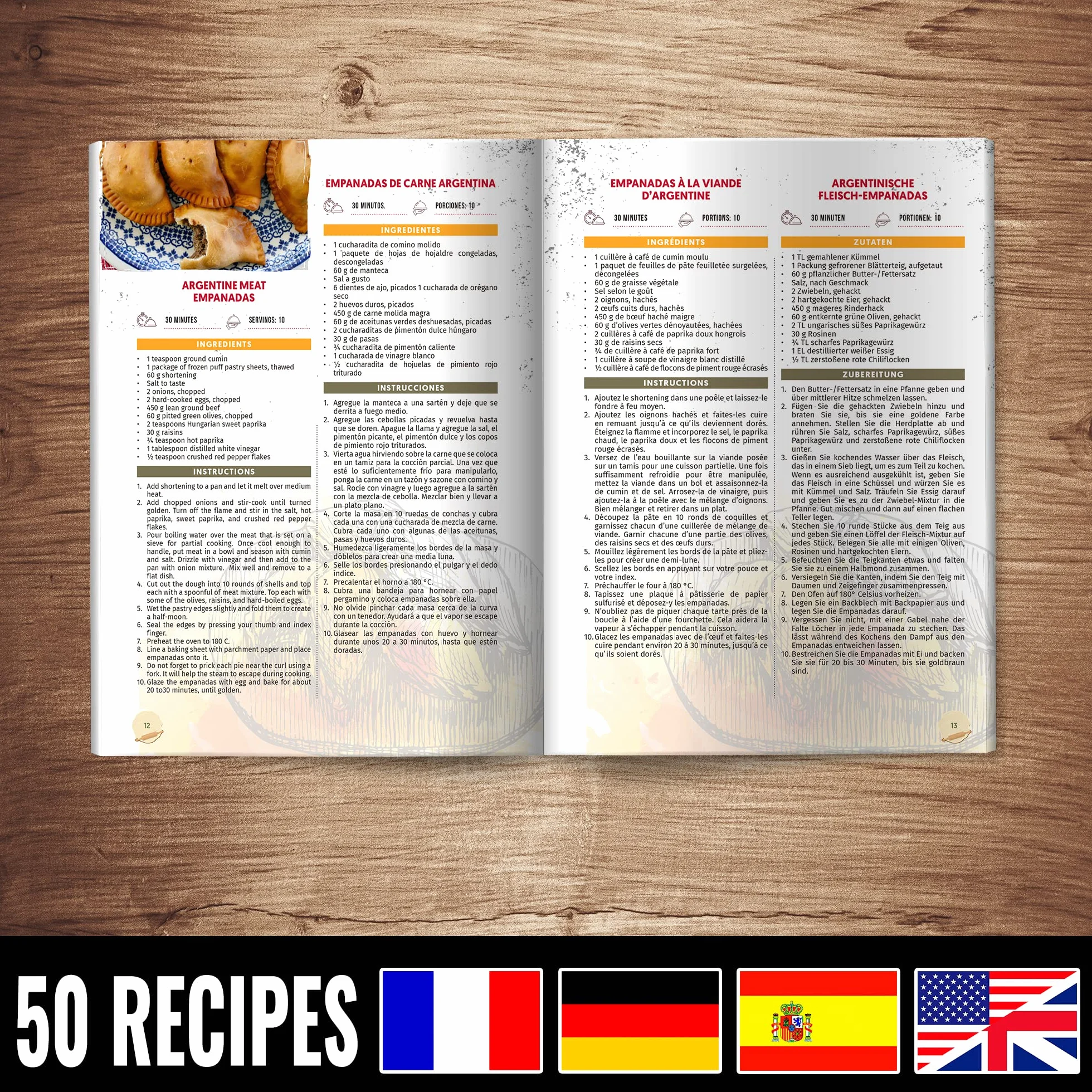 Tortillada 7-częściowy zestaw foremek do ciastek z książką kucharską